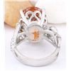Image 3 : 11.30 CTW Natural Morganite 18K Solid White Gold Diamond Ring