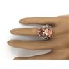Image 5 : 11.30 CTW Natural Morganite 18K Solid White Gold Diamond Ring