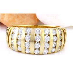1.55 CTW Natural Diamond 18K Solid Yellow Gold Ring