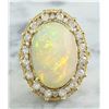 Image 1 : 7.00 CTW Opal 14K Yellow Gold Diamond Ring