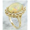 Image 4 : 7.00 CTW Opal 14K Yellow Gold Diamond Ring