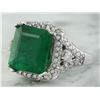 Image 2 : 6.48 CTW Emerald 18K White Gold Diamond Ring