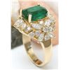 Image 4 : 5.56 CTW Natural Emerald 18K Solid Yellow Gold Diamond Ring