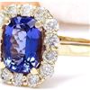 Image 2 : 4.27 CTW Natural Tanzanite 14K Solid Yellow Gold Diamond Ring