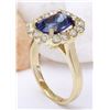 Image 4 : 4.27 CTW Natural Tanzanite 14K Solid Yellow Gold Diamond Ring