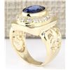 Image 3 : 6.81 CTW Natural Blue Tanzanite And Diamond Ring 18K Solid Yellow Gold