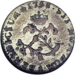 	1758-A SOU M French Colonies Sou Marque VF35 NGC. Vlac 1758-A