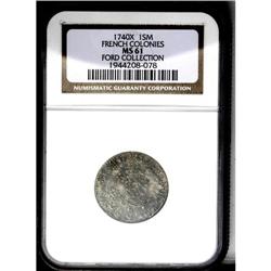 	1740-X SOU M French Colonies Sou Marque MS61 NGC. Vlac 1740-X