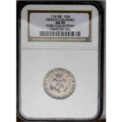 	1741/39-BB SOU M French Colonies Sou Marque AU55 NGC. 1741/39-BB