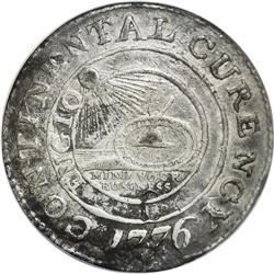 	1776 $1 Continental Dollar, CURENCY, Pewter--Corroded, 1776