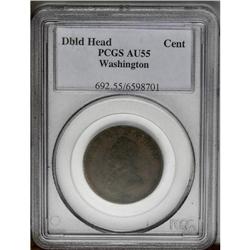 	Undated 1C Washington Double Head Cent AU55 PCGS. Bake Undated