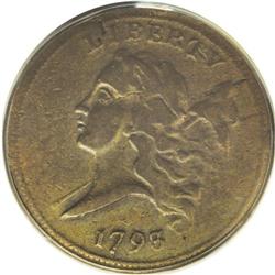	1793 1/2 C VF30 PCGS. C-2, B-2, R.3. This variety is c 1793