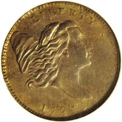 	1794 1/2 C AU58 NGC. C-1a, B-1a, R.3. Presumably the m 1794