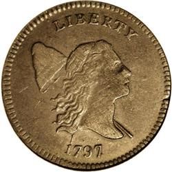 	1797 1/2 C 1 Above 1--Scratched--ANACS. XF45 Details. 1797