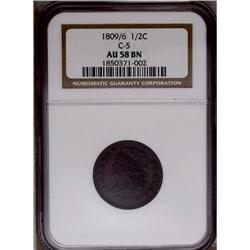 	1809/6 1/2 C AU58 NGC. C-5, B-5, R.1. This briefly cir 1809/6