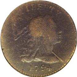 	1794 1C Head of 1793--Corroded--ANACS. Fine 12 Details 1794