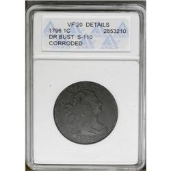 	1796 1C Draped Bust, Reverse of 1794--Corroded--ANACS. 1796