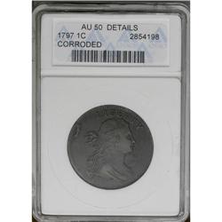 	1797 1C Reverse of 1797, Stems--Corroded--ANACS. AU50 1797