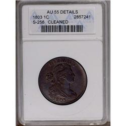 	1803 1C Small Date, Small Fraction--Cleaned--ANACS. AU 1803