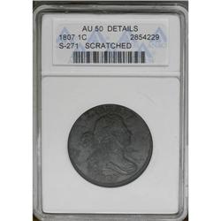 	1807 1C "Comet" Variety--Scratched--ANACS. AU50 Detail 1807