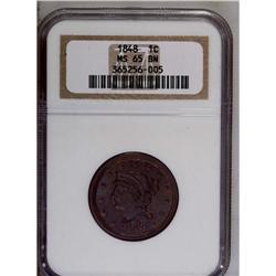 	1848 1C MS65 Brown NGC. N-41, R.1. A rich shade of med 1848