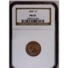 Image 1 : 	1860 1C MS65 NGC. Peach-red illuminates the obverse an 1860