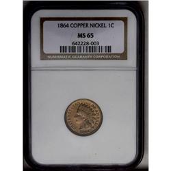 	1864 1C Copper-Nickel MS65 NGC. Although certain obver 1864