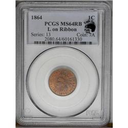 	1864 1C L On Ribbon MS64 Red and Brown PCGS. The popul 1864