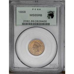 	1868 1C MS65 Red and Brown PCGS. A green-label PCGS ho 1868