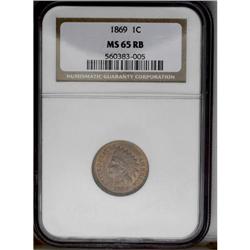 	1869 1C MS65 Red and Brown NGC. This is a lovely Gem o 1869