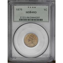 	1875 1C MS64 Red PCGS. A well struck and lustrous near 1875