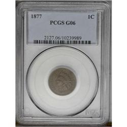 	1877 1C Good 6 PCGS. Smooth, even, wear overall, three 1877