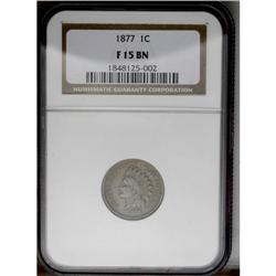 	1877 1C Fine 15 NGC. A pleasing, moderately circulated 1877