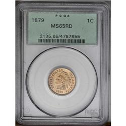 	1879 1C MS65 Red PCGS. This sharply struck Gem shows m 1879