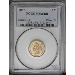	1887 1C MS65 Red and Brown PCGS. The honey-gold surfac 1887