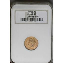 	1901 1C MS65 Red NGC. Well struck with an overlay of b 1901