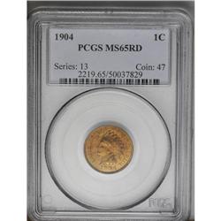	1904 1C MS65 Red PCGS. Intense, satiny luster is comp 1904