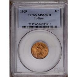 	1909 1C MS65 Red PCGS. Attractive orange luster adhere 1909