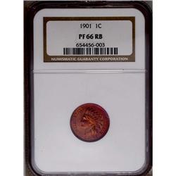 	1901 1C PR66 Red and Brown NGC. Fiery orange-gold and 1901