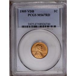 	1909 VDB 1C MS67 Red PCGS. Attractive copper-gold colo 1909 VDB