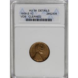 	1909-S VDB 1C --Cleaned--ANACS. AU58 Details. 1909-S VDB