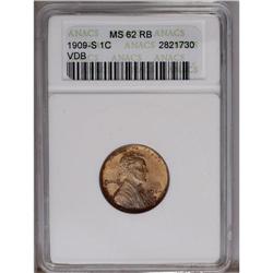 	1909-S VDB 1C MS62 Red and Brown ANACS. Deep golden co 1909-S VDB