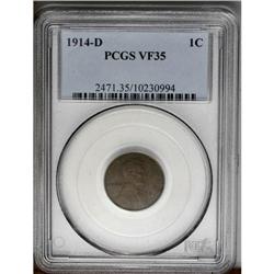	1914-D 1C VF35 PCGS. One of the key dates in the Linco 1914-D