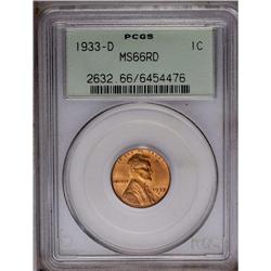 	1933-D 1C MS66 Red PCGS. The 1933-D is among the lowes 1933-D