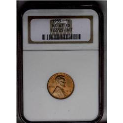 	1953 1C MS67 Red NGC. A wonderful orange-red example. 1953