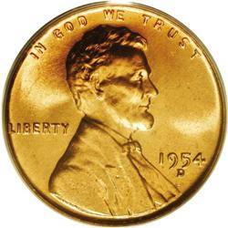 	1954-D 1C MS67 Red PCGS. Ex: Omaha Bank Hoard. The 195 1954-D