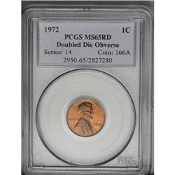 	1972/72 1C Doubled Die MS65 Red PCGS. FS-033.3. Die #1 1972/72