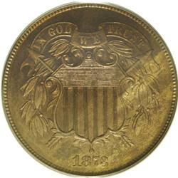 	1873 2C Closed 3 PR63 Red and Brown PCGS. Only 600 two 1873