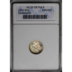 	1870 3CS --Damaged--ANACS. AU55 Details. Business strik 1870