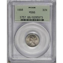 	1888 3CN MS66 PCGS. An intricately struck and essentia 1888